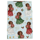 Christmas Poinsettia Angels Wrapping Paper Sheets Medium Cadeauzakje (Voorkant)