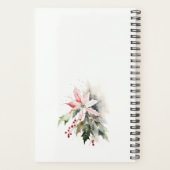 Christmas Poinsettia Berries Foliage Waterverf Planner (Achterkant)