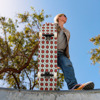 Christmas Poinsettia Floral Pattern | Red Green Persoonlijk Skateboard