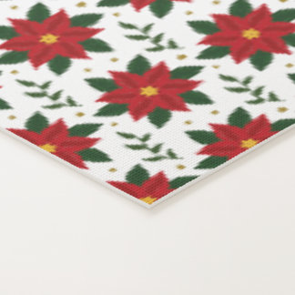 Christmas Poinsettia Floral Pattern | Red Green Yogamat