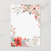 Christmas Poinsettia floral Wedding Details Informatiekaartje (Achterkant)