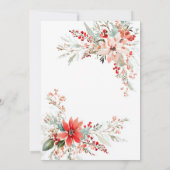 Christmas Poinsettia floral Wedding Invitation Kaart (Achterkant)