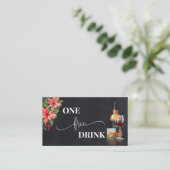 Christmas Poinsettia Free Drink Party Card Ticket (Staand voorkant)