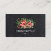 Christmas Poinsettia Free Drink Party Card Ticket (Achterkant)