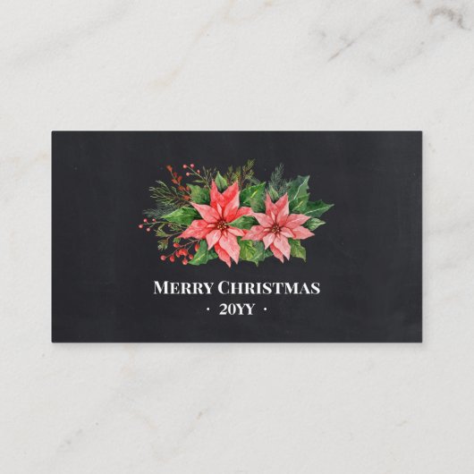 Christmas Poinsettia Free Drink Party Card Ticket (Achterkant)