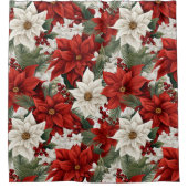 Christmas Poinsettia – Holiday Floral Design Douchegordijn (Voorkant)