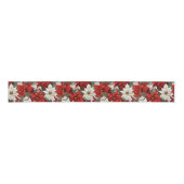 Christmas Poinsettia – Holiday Floral Design Grosgrain Lint (Voorkant)