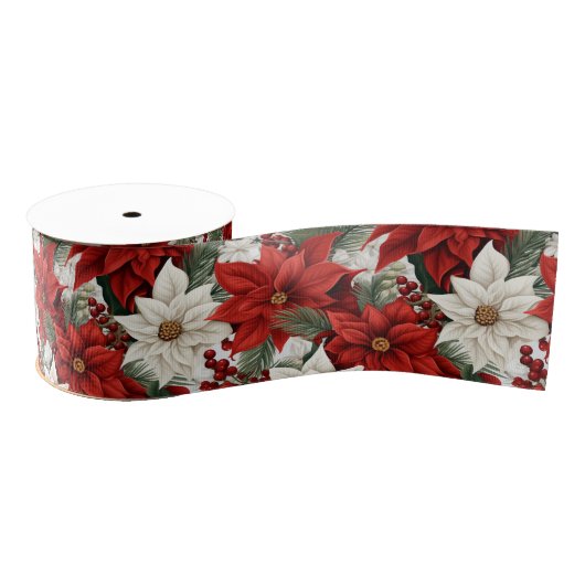 Christmas Poinsettia – Holiday Floral Design Grosgrain Lint (Spoel)