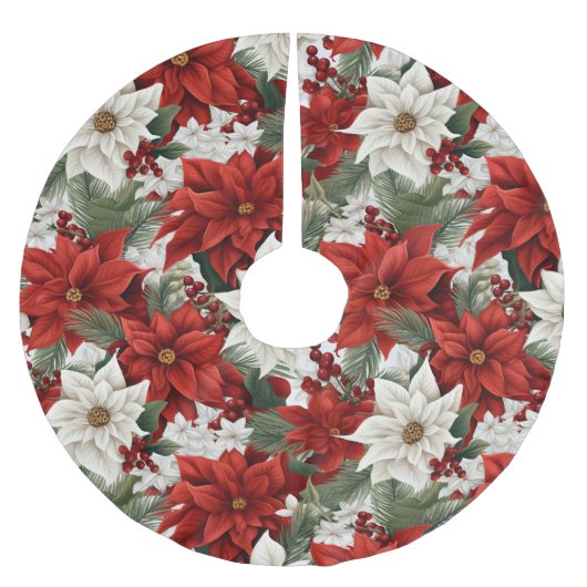 Christmas Poinsettia – Holiday Floral Design Kerstboom Rok (Voorkant)