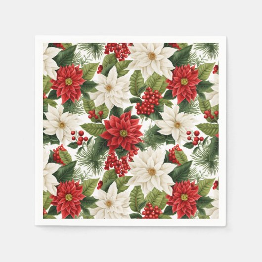 Christmas Poinsettia – Holiday Floral Design Servet (Voorkant)