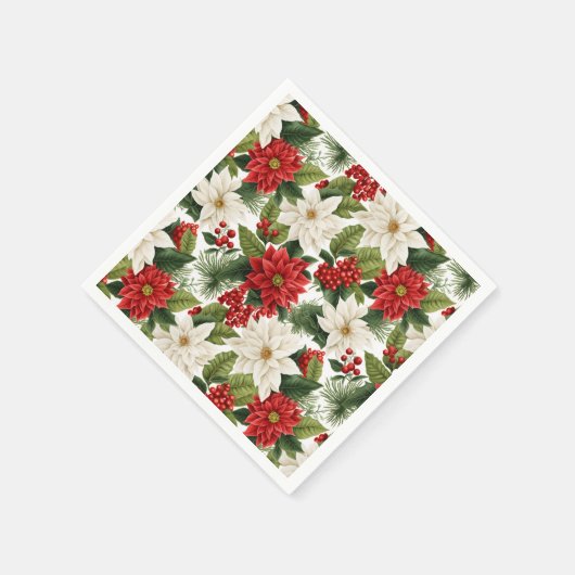 Christmas Poinsettia – Holiday Floral Design Servet (Hoek)