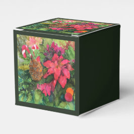 Christmas Poinsettia Originele Waterverf Schilderi Bedankdoosjes