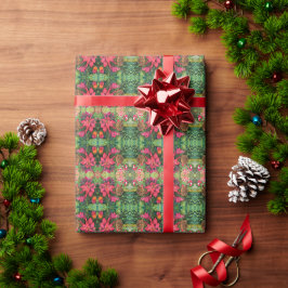 Christmas Poinsettia Originele Waterverf Schilderi Cadeaupapier