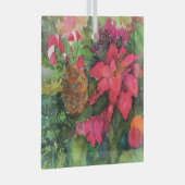 Christmas Poinsettia Originele Waterverf Schilderi Glas Ornament (Voorkant Rechts)