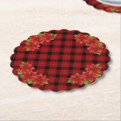 Christmas Poinsettia Paper Onderzetter (Gekanteld)