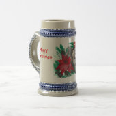 Christmas Poinsettia Puppy Ontworpen Mok Stein (Voorkant links)