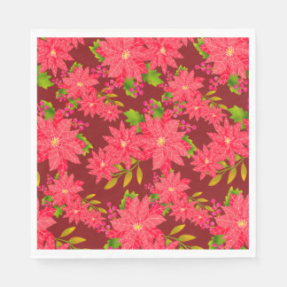 Christmas Poinsettia Red Servet