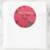 Christmas Poinsettia -  Ronde Sticker (Tas)