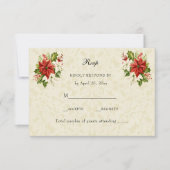 Christmas Poinsettia RSVP Uitnodiging Invoegen (Voorkant)