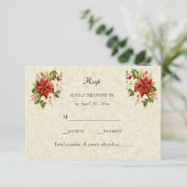 Christmas Poinsettia RSVP Uitnodiging Invoegen (Staand voorkant)