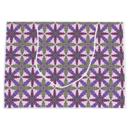 Christmas Poinsettia Stars gift bag Large Groot Cadeauzakje