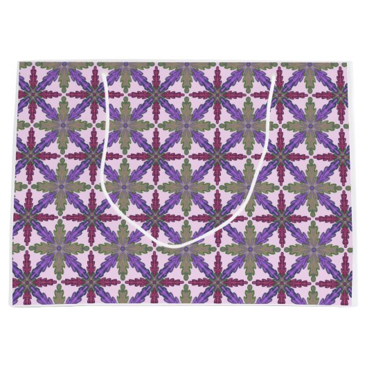 Christmas Poinsettia Stars gift bag Large Groot Cadeauzakje (Voorkant)