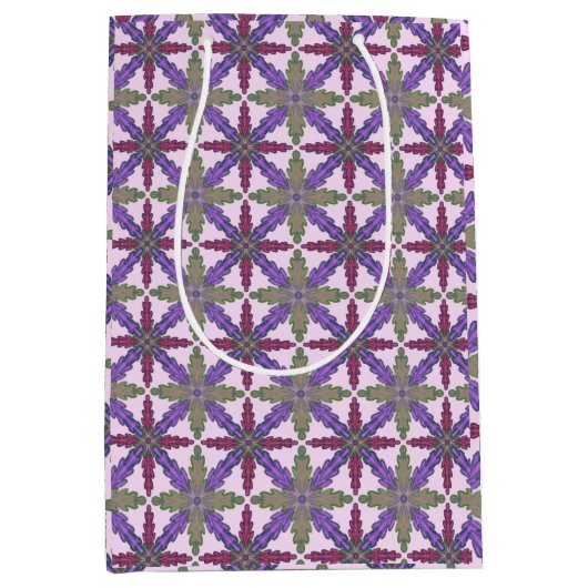 Christmas Poinsettia Stars gift bag medium  Medium Cadeauzakje (Voorkant)