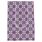 Christmas Poinsettia Stars gift bag medium  Medium Cadeauzakje (Achterkant)