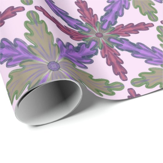 Christmas Poinsettia Stars wrapping paper  Cadeaupapier (Rol Hoek)