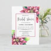 Christmas Poinsettia Winter Vrijgezellenfeest Kaart (Staand voorkant)