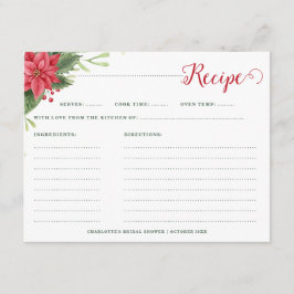 Christmas Poinsettia Winter Vrijgezellenfeest Rece Informatiekaartje
