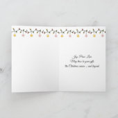 Christmas Poinsettias and Tabby Cat On Doormat Feestdagen Kaart (Binnen)