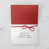 Christmas Poinsettias and White Cat On Doormat Feestdagen Kaart (Binnen)