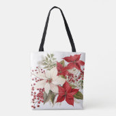 Christmas Poinsettias Canvas tas (Achterkant)