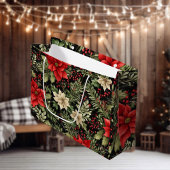 Christmas Poinsettias Gift Bag Groot Cadeauzakje