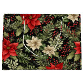 Christmas Poinsettias Gift Bag Groot Cadeauzakje (Voorkant)