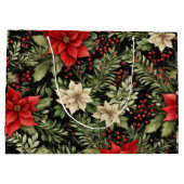 Christmas Poinsettias Gift Bag Groot Cadeauzakje (Achterkant)