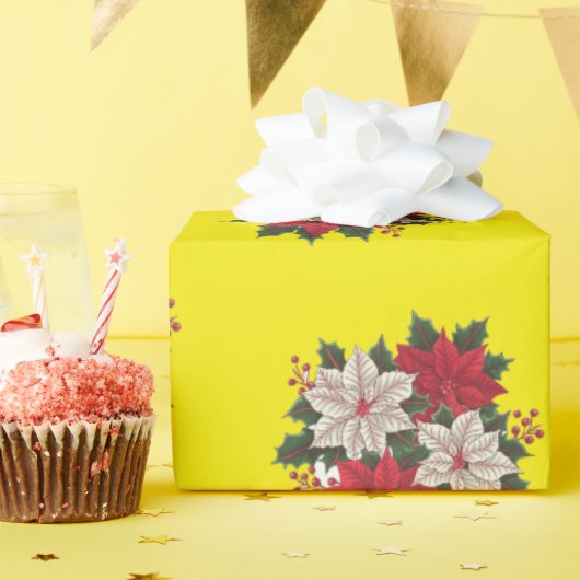 Christmas Poinsettias Gift Wrap Holiday Wrap Cadeaupapier (Verjaardagsfeest)