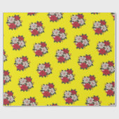 Christmas Poinsettias Gift Wrap Holiday Wrap Cadeaupapier (Vlak)