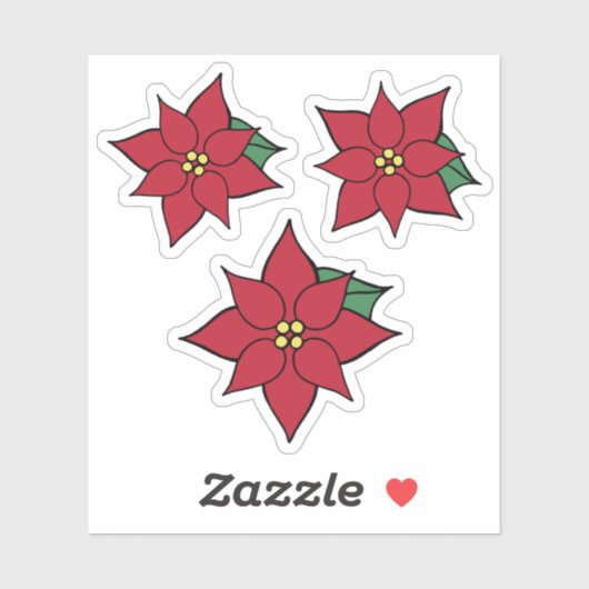 Christmas Poinsettias Stickers (Vel)
