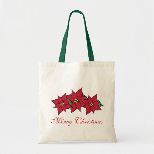Christmas Poinsettias Vakantie Canvas tas (Voorkant)