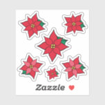 Christmas Poinsettias Variety Stickers<br><div class="desc">Het ontwerp komt uit de oorspronkelijke kunst.</div>
