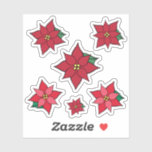 Christmas Poinsettias Variety Stickers<br><div class="desc">Het ontwerp komt uit de oorspronkelijke kunst.</div>