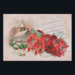 "Christmas Poinsettias" Vintage Inpakpapier Vel<br><div class="desc">"Christmas Poinsettias" viert deze mooiste van Yuletide favoriete bloemen. Hier hebben we een massa van de rode variëteit, waarschijnlijk de meest populaire kleur. In de scène zien we een oude Kerstavond kerk, van het soort dat zo zou zijn ingericht op de vooravond van de gezegende vakantie en het verzamelen voor...</div>