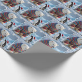 Christmas Polar Bear and Penguin On a Glacier Cadeaupapier (Hoek)