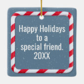 Christmas Polar Bear and Penguin On a Glacier Keramisch Ornament (Achterkant)