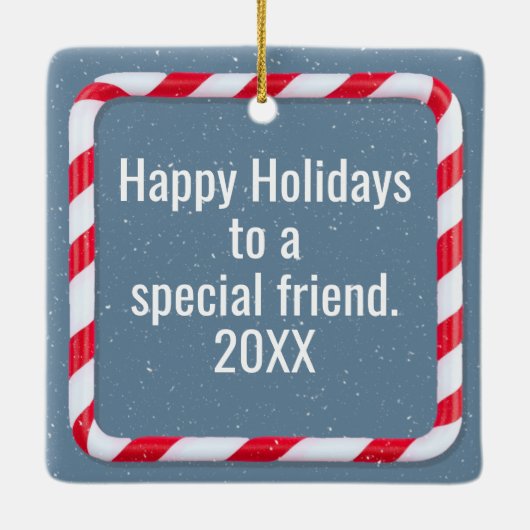 Christmas Polar Bear and Penguin On a Glacier Keramisch Ornament (Achterkant)