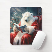 Christmas Polar Bear reading Muismat (Met muis)