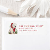 Christmas Polar Bear Return Address Labels (Insitu)