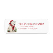 Christmas Polar Bear Return Address Labels (Voorkant)